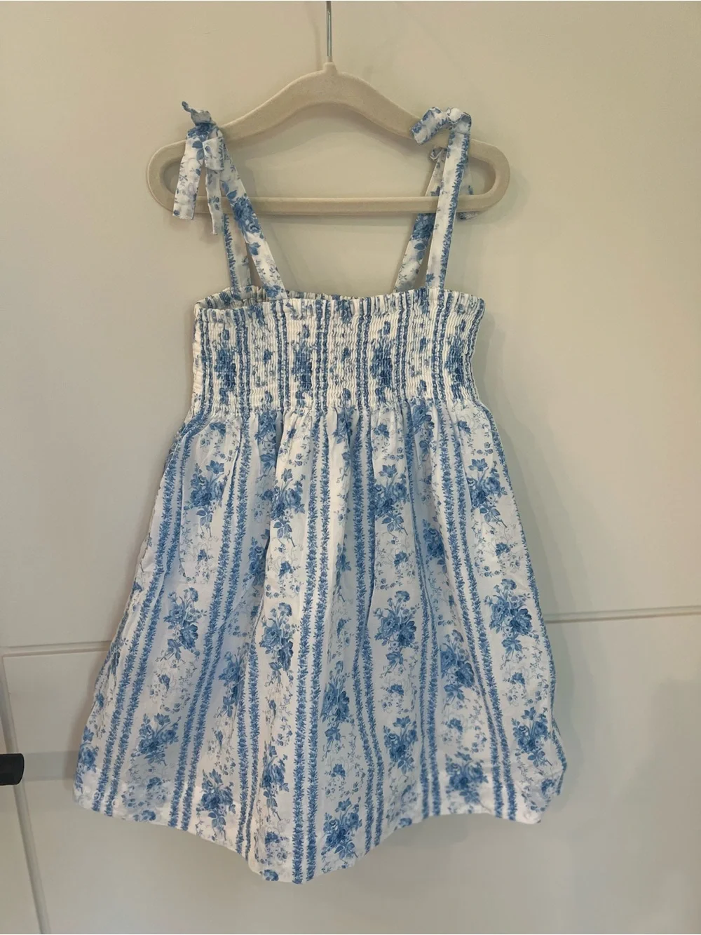 Polo by Ralph Lauren Blue and White Floral Smocked Sundress